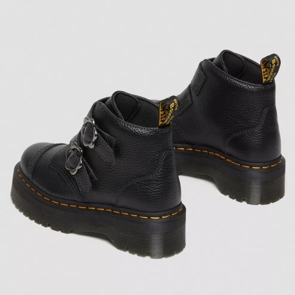 Devon Flower Buckle Leather Platform Boots - Picture 6 of 6